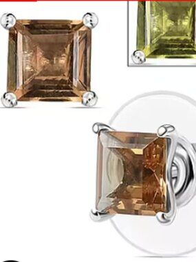 Autumn Alexite 2.40 ctw Solitaire Stud Earrings in Platinum Over Sterling